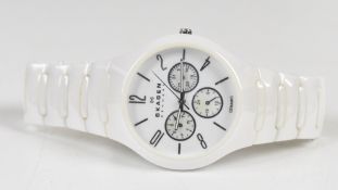 Four designer wristwatches comprising Zeppelin chronograph ref. 7086, Bering Ceramic ref. 11438-742,