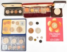 Collection of coins / coin sets including Victorian, silver, 1944 Dutch Curacao two and a half