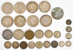 Victorian and later pre-1947 British silver coinage comprising approximately 114g pre-1920 and 54g