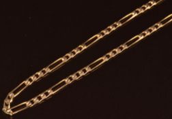 A 9ct gold curb link necklace, 14.5g, 60cm