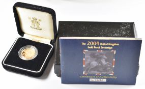 2004 Royal Mint limited edition 2282/15000 proof gold full sovereign, cased with certificate