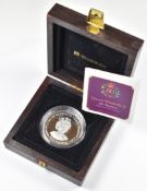 2006 proof 999 platinum limited edition (93/195) Elizabeth II Gibraltar 80th birthday £5 coin,