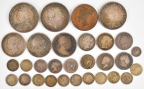Approximately 173g of Georgian, Victorian and other pre-1920 silver coinage to include 1819 and 1887