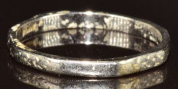 Art Deco platinum wedding band / ring, 2.4g, size M