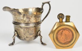 George V hallmarked silver cream jug, Birmingham 1922, maker William Devenport, height 7.5cm, weight