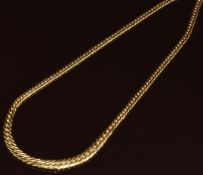 An 18ct gold necklace made up of flat curb links, 5.4g, 42.5cm