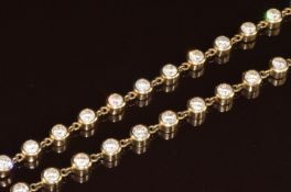 A 9ct gold necklace set with cubic zirconia, 68.3g, 71cm
