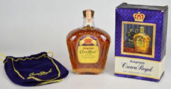 Seagram's Crown Royal Fine De Luxe Blended Canadian Whisky, 1969, no volume stated presumed 70cl, in