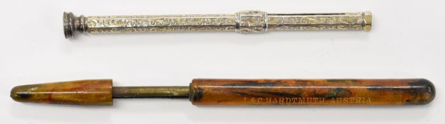 Sampson Mordan propelling pencil and an L & C Hardtmuth, Austria 'Koh-I-Noor' pocket pencil