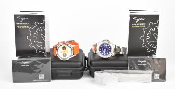 Two Sugess Seestern gentleman's wristwatches Mechanical Chronograph II ref. ST1901 with orange