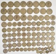 Approximately 677g of pre-1947 silver coinage from half crown to 3d, to include a small quantity