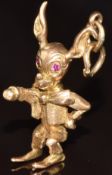 A 9ct gold charm in the form of a rabbit, 6.1g