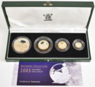 Royal Mint 2005 Britannia Collection Silver Proof Four Coin Set, from 1oz to 1/10 oz, in original