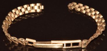 A 9ct gold watch strap, 5.3g