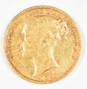 1854 Queen Victoria gold full sovereign with young head and shield reverse, VG