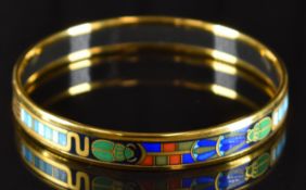 Michaela Freya Wien bangle set with enamel in an Egyptian Revival design, 17.8g, in original box