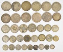 Collection of mainly GB pre-1947 silver coinage and a few Dutch, Commonwealth and foreign coins,
