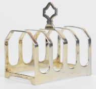 Art Deco hallmarked silver five bar toast rack, Sheffield 1933, maker Viner's Ltd, length 7.5cm,
