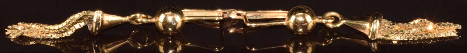 A pair of 18k gold earrings with tassel drops, 4.9g