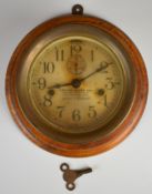 Seth Thomas American ship's bulkhead clock, named to the dial Kelvin White Co. Nautical