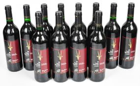 Twelve bottles of Pinotage Western Cape South African red wine, 2011, 12% vol, 75cl. PLEASE NOTE ALL