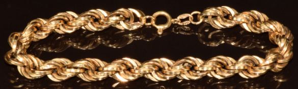 An 18ct gold rope twist bracelet, 10.8g, 19.2cm