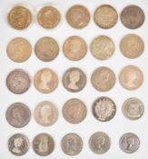 Canada coins and medals with silver examples including 1935 and two 1939 dollars, Queen Elizabeth II