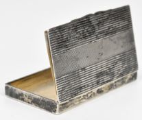 Polish silver cigarette or snuff box with engine turned decoration, with grade 2 silver marks,