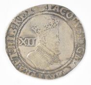 James I shilling with rose mint mark