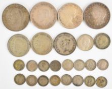 British and world silver coinage comprising approximately 103g pre-1947 British silver including a