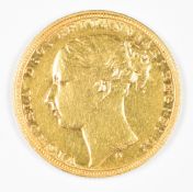 1880 Queen Victoria gold full sovereign with young head, Sydney mint mark and George and the