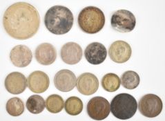 Approximately of 37g pre-1920 and 23g pre-1947 British silver coinage including a 1696 William III