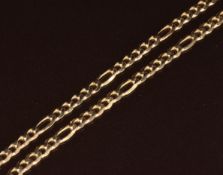 A 9ct gold curb link necklace, 9.5g, 45cm