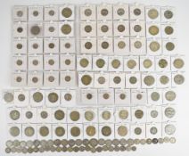 Approximately 860g of pre-1947 British silver coinage comprising George V and George VI from half