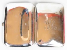 George V hallmarked silver cigar case of plain curved form, Birmingham 1920, maker William Henry