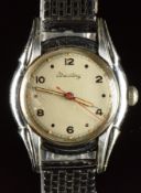 Breitling gentleman's wristwatch ref. 124 with luminous hour and minutes hands, red centre seconds