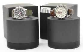 Two Citizen Eco-Drive gentleman's chronograph wristwatches ref. B612-8111684 with date aperture,
