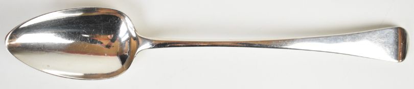 Georgian hallmarked silver Old English pattern basting spoon, London 1825, maker William