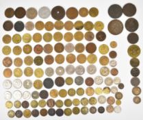 Mixed all world coins and tokens including 'Princess Alexandria, the hope of the people' Bristol and