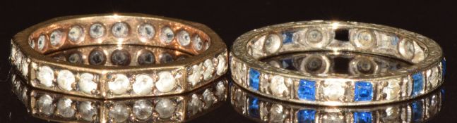 Two 9ct gold eternity rings, 4.2g, size O