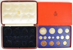 1937 George VI coin set comprising fifteen coins from crown down to Maundy penny, in original box