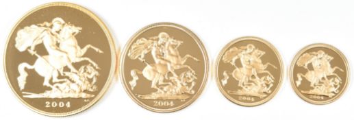 2004 Royal Mint limited edition 1166/2500 'UK Gold Proof Sovereign Four Coin Collection'