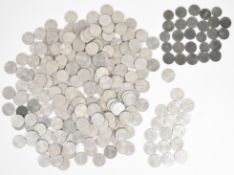 Approximately two hundred and fifty Germany Weimar Republic 50 Pfennig coins 1920-1922, some in very