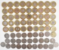 Collectable £2 and 50p coins, comprising forty four bi metal and two single metal £2 coins and