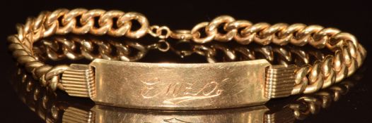 An 18ct gold identity bracelet, 16.2g, 22.5cm