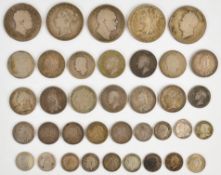 Approximately 172g of Georgian, William IV, Victorian and later pre-1920 British silver coinage from
