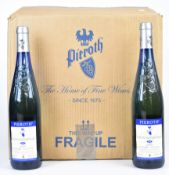 Twelve bottles of Pieroth Oberhäuser Felsenberg Riesling white wine, 2018, 10% vol, 75cl. PLEASE