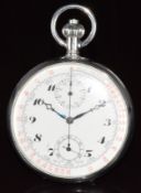 British Railways Western Region keyless winding open faced chronograph pocket watch with black