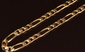 A 9ct gold Italian curb link necklace, 39.6g, 58cm