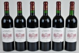Six bottles of Baron de Courcelle Saint-Emilion Bordeaux red wine, 2005, 13% vol, 75cl. PLEASE